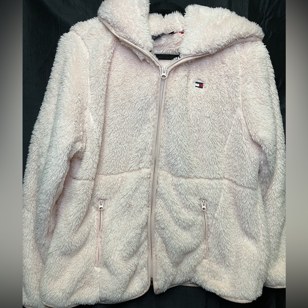 Tommy Hilfilger fuzzy pink jacket Large